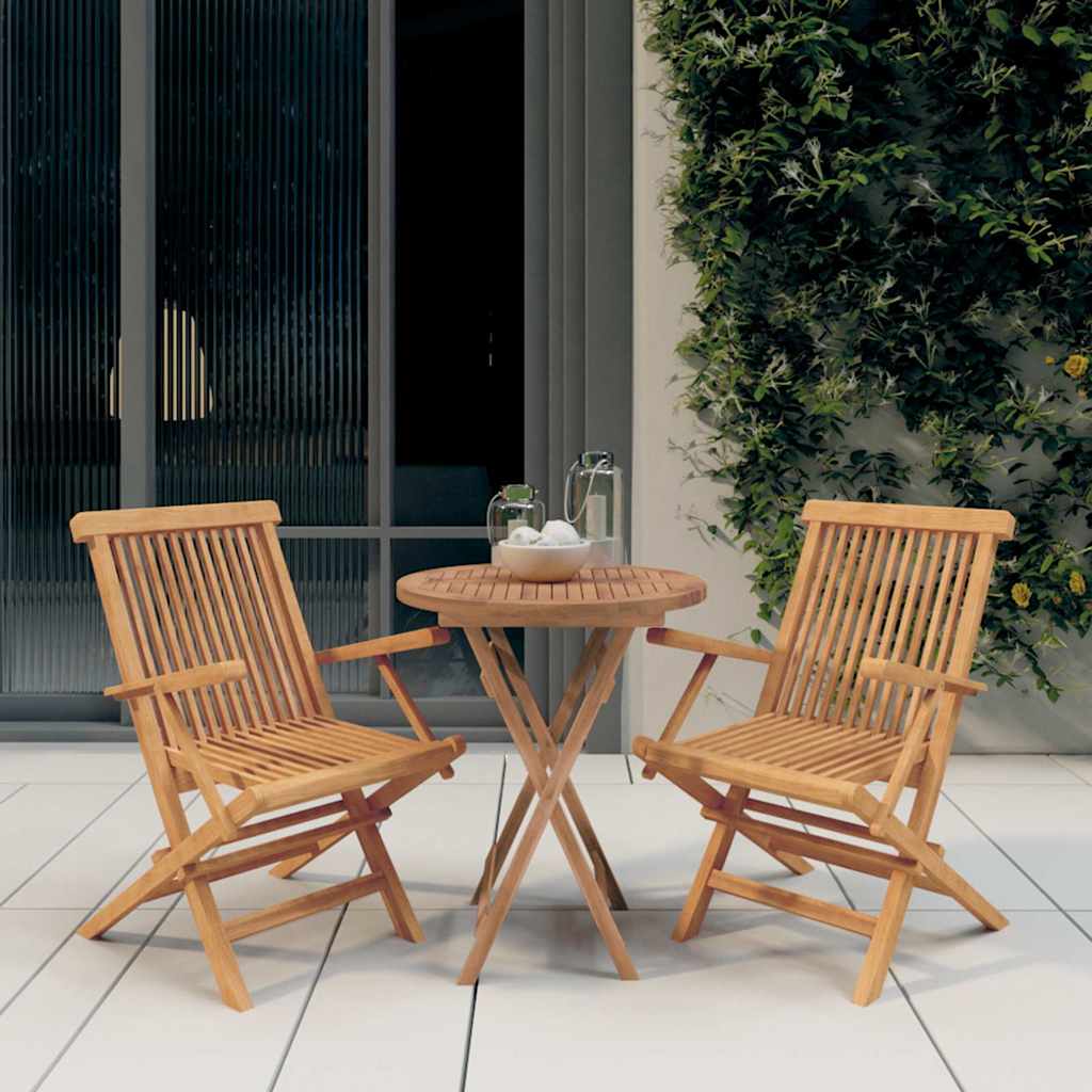 vidaXL 3 Piece Garden Dining Set Solid Wood Teak 1