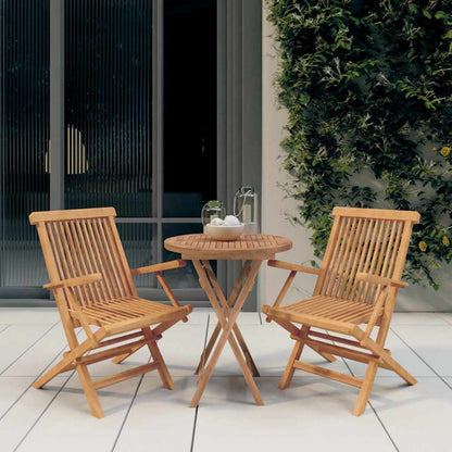 vidaXL 3 Piece Garden Dining Set Solid Wood Teak 1