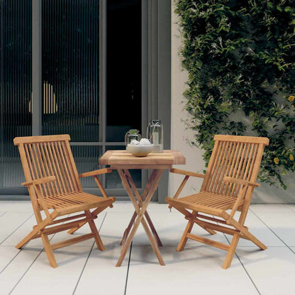 vidaXL 3 Piece Garden Dining Set Solid Wood Teak 1