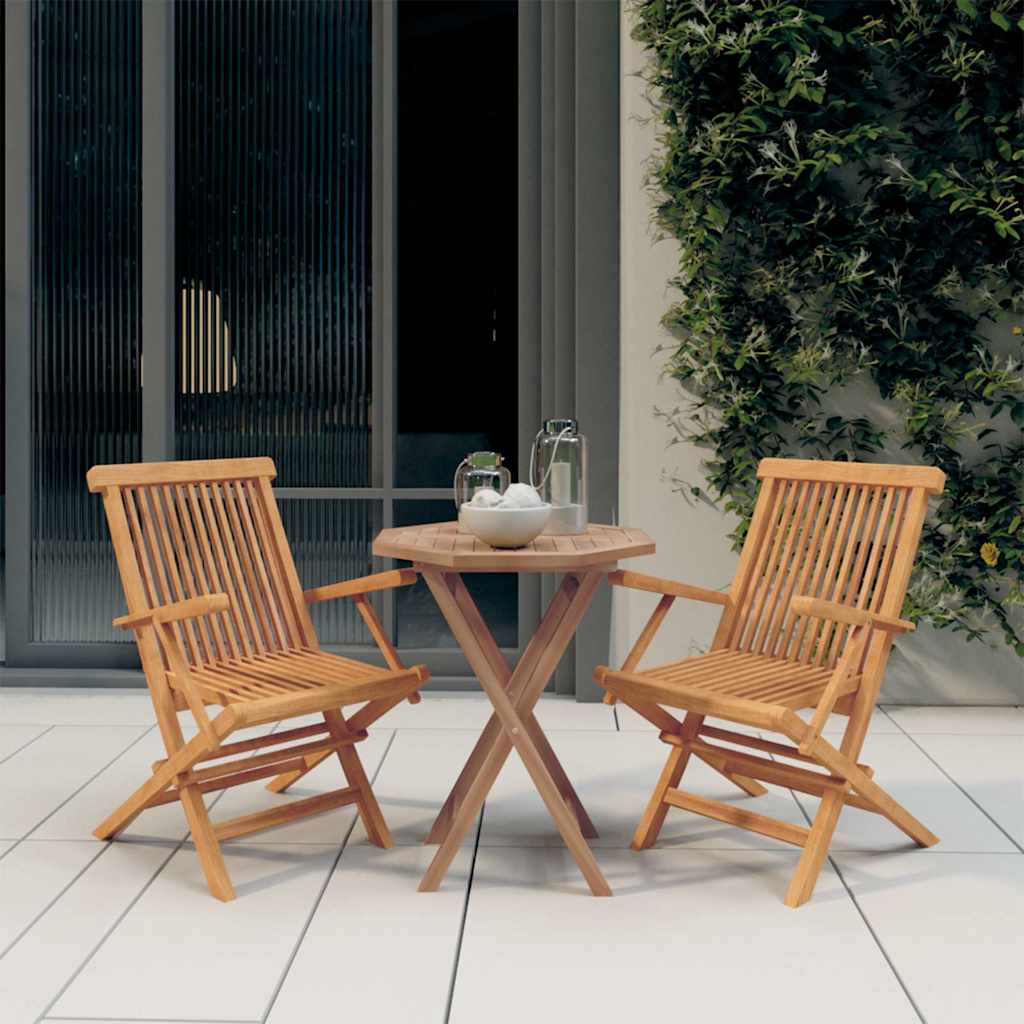 vidaXL 3 Piece Garden Dining Set Solid Wood Teak 1