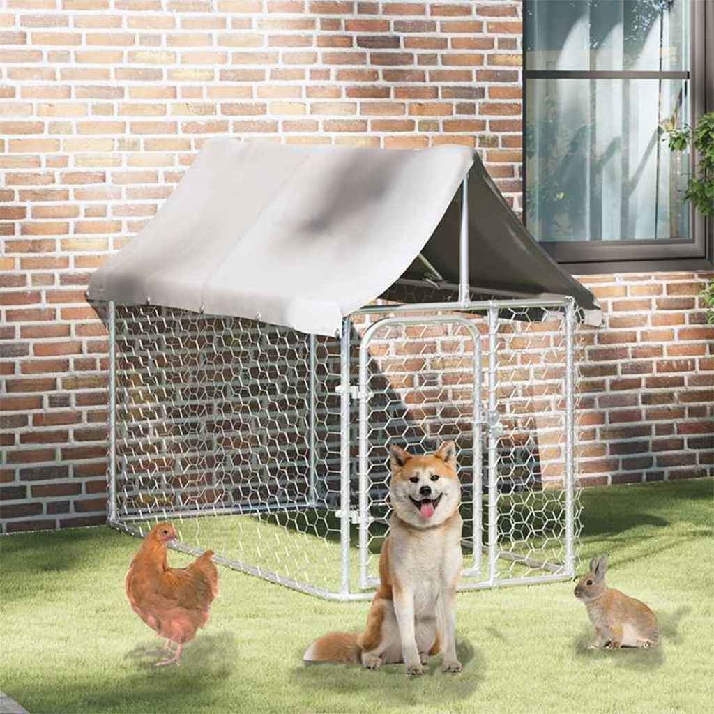 vidaXL Outdoor Dog Kennel with Roof