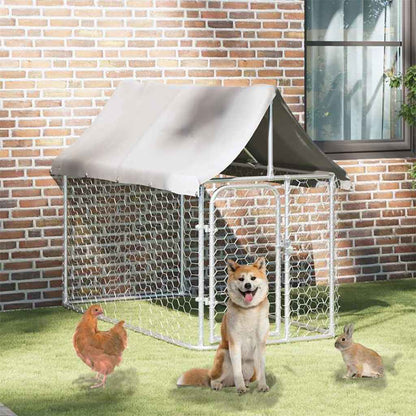 vidaXL Outdoor Dog Kennel with Roof