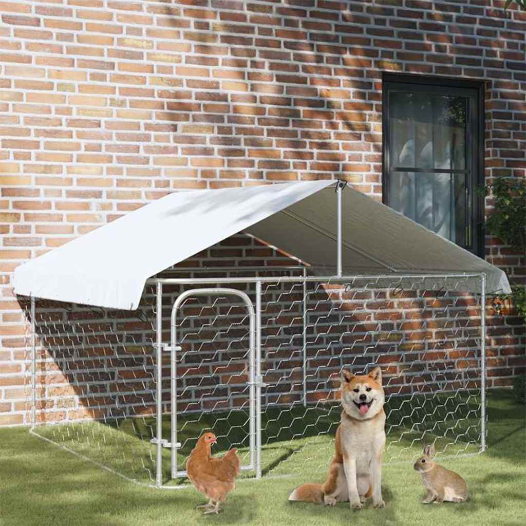 vidaXL Outdoor Dog Kennel with Roof