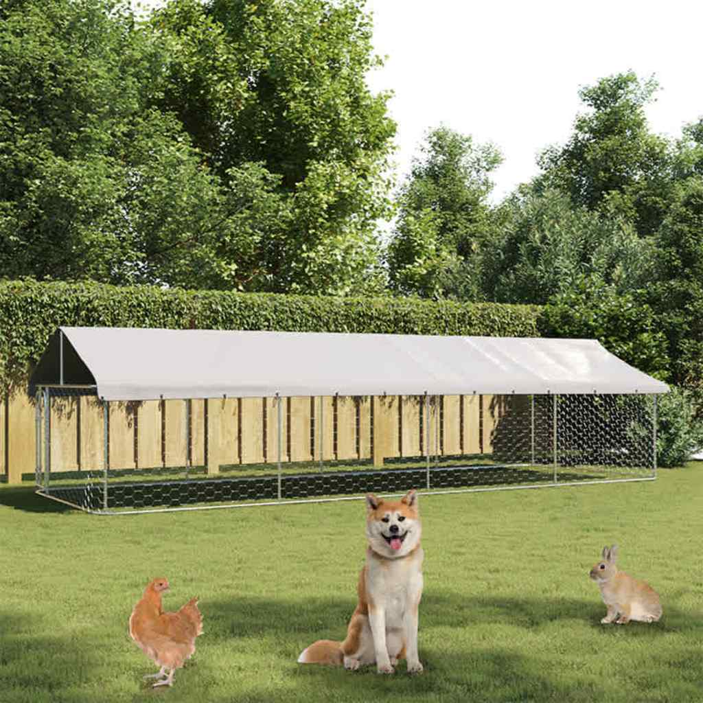 Outdoor Dog Kennel with Roof 200 cm