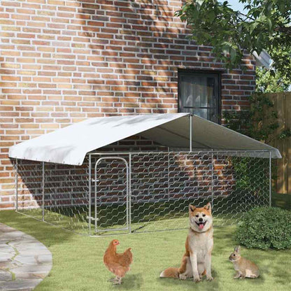 vidaXL Outdoor Dog Kennel with Roof