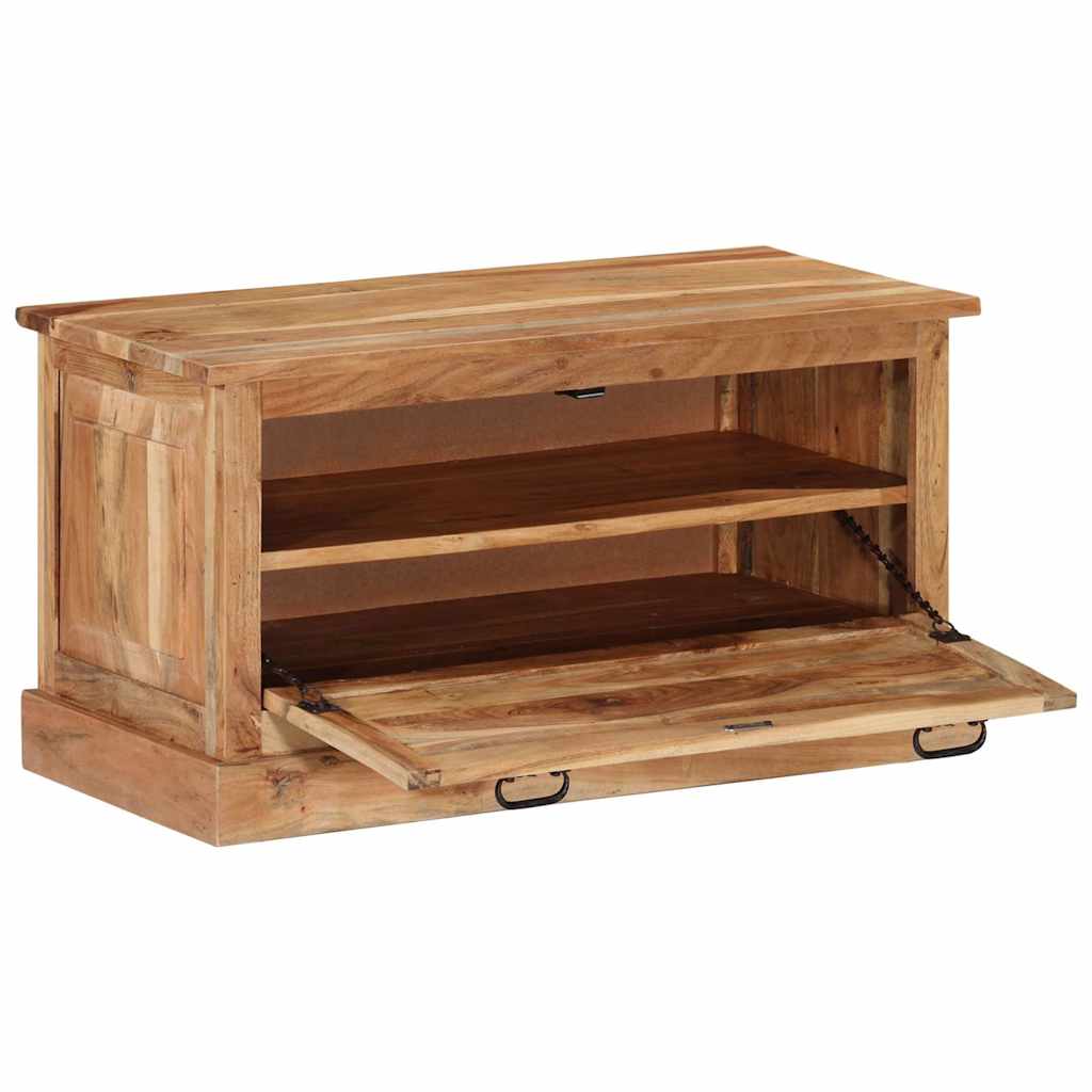 vidaXL Shoe Storage Bench | Natural wood | Solid acacia wood | 85 x 40 x 45 cm 4