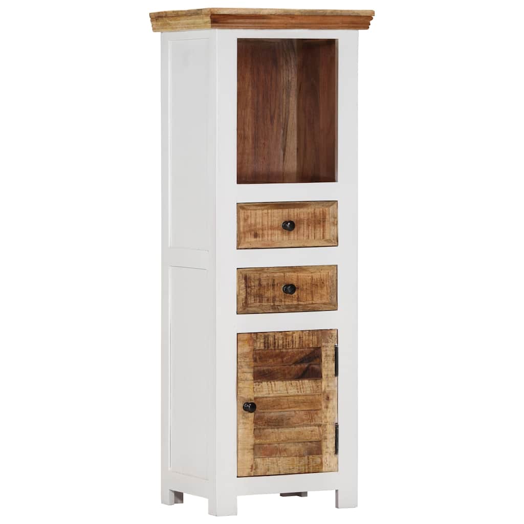 TV Cabinet Solid Mango Wood Brown and White 40 cm 110 cm