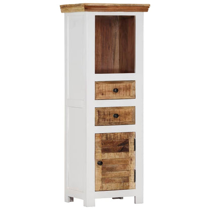 TV Cabinet Solid Mango Wood Brown and White 40 cm 110 cm