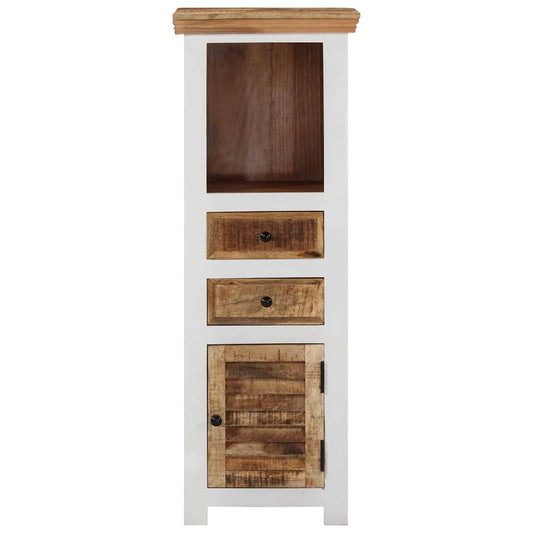 TV Cabinet Solid Mango Wood Brown and White 40 cm 110 cm