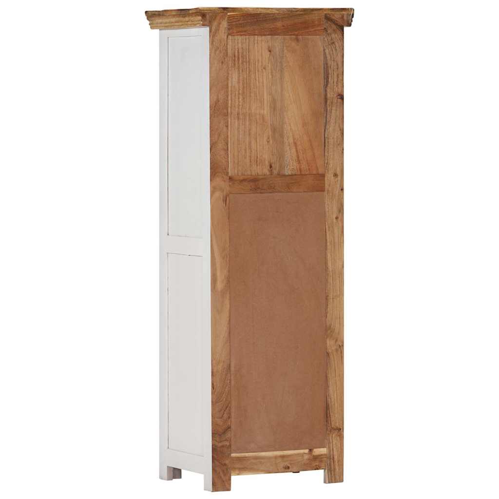 vidaXL Highboard Brown&White 40x30x110 cm Solid Wood Mango and Acacia 5