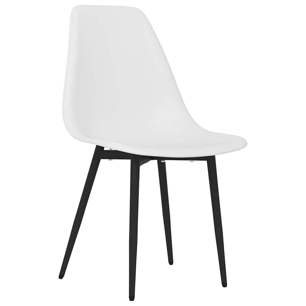 vidaXL Dining Chair | Set of 6 | White | Polypropylene, powder-coated metal 3