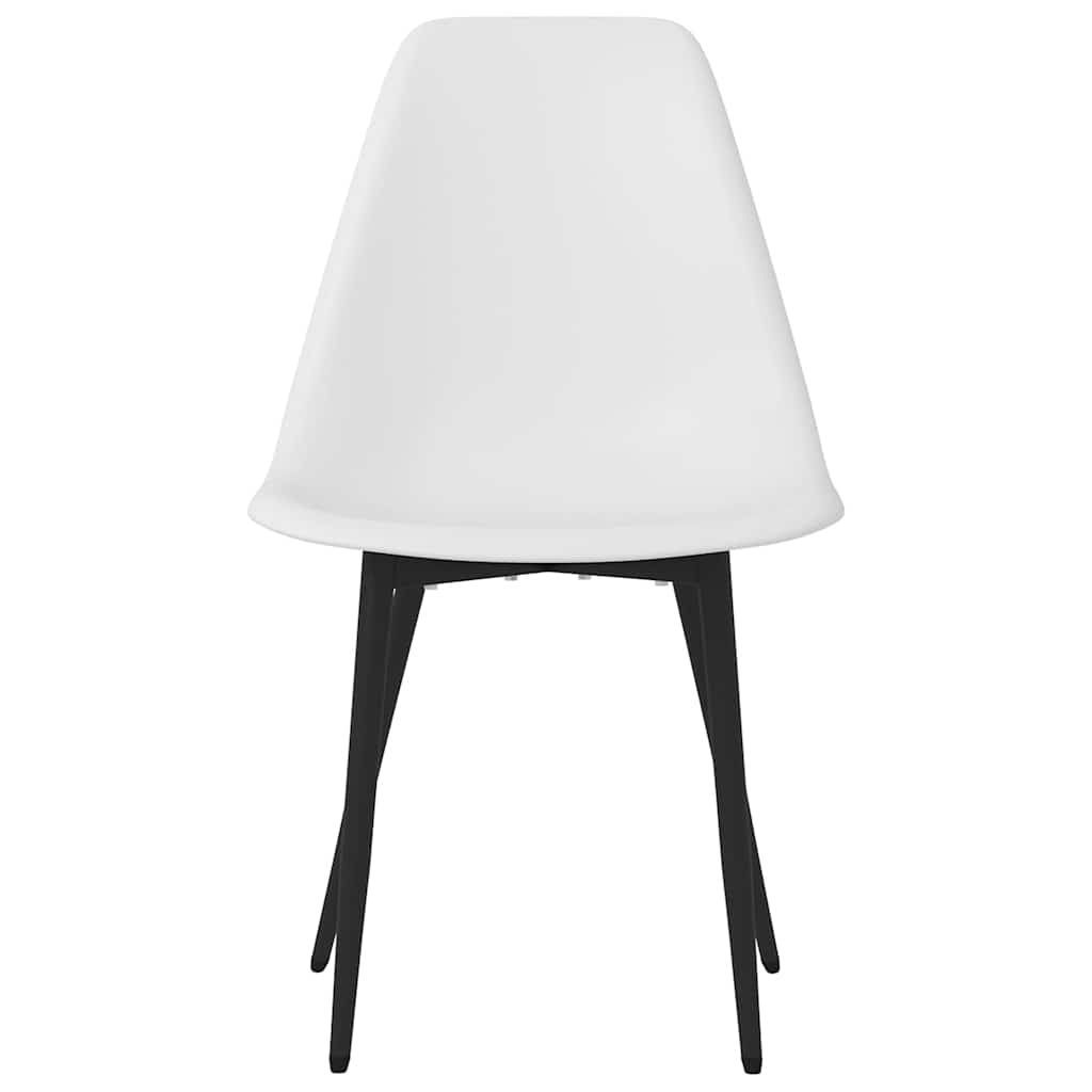 vidaXL Dining Chair | Set of 6 | White | Polypropylene, powder-coated metal 4
