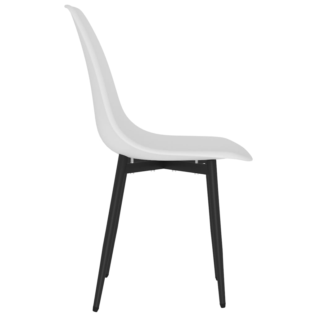 vidaXL Dining Chair | Set of 6 | White | Polypropylene, powder-coated metal 5