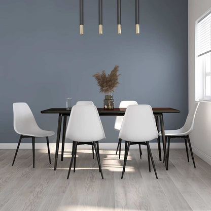 vidaXL Dining Chair | Set of 6 | White | Polypropylene, powder-coated metal 1