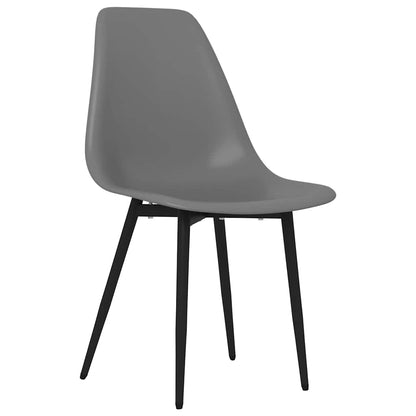 vidaXL Dining Chair | Set of 6 | Grey | PP (polypropylene), powder-coated metal 3