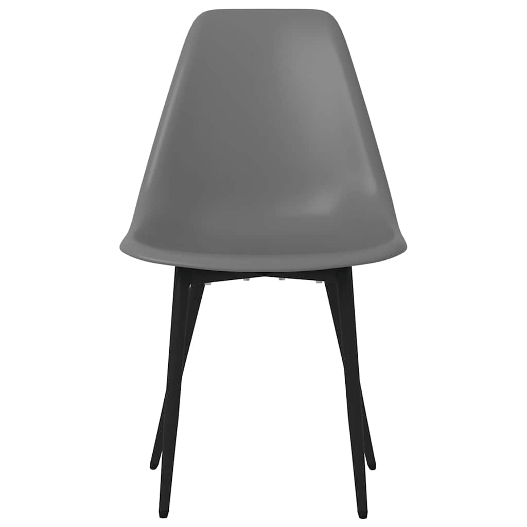 vidaXL Dining Chair | Set of 6 | Grey | PP (polypropylene), powder-coated metal 4