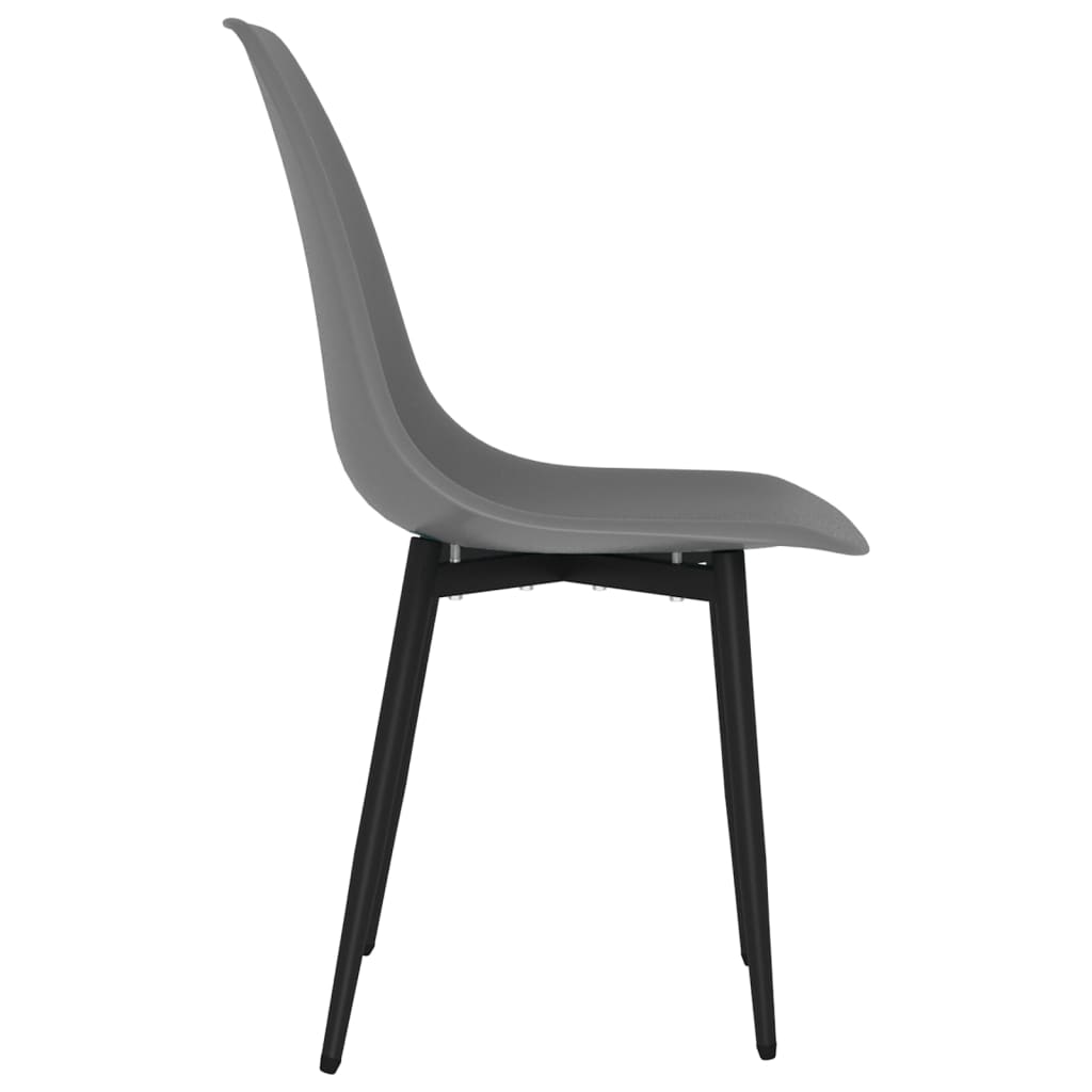vidaXL Dining Chair | Set of 6 | Grey | PP (polypropylene), powder-coated metal 5