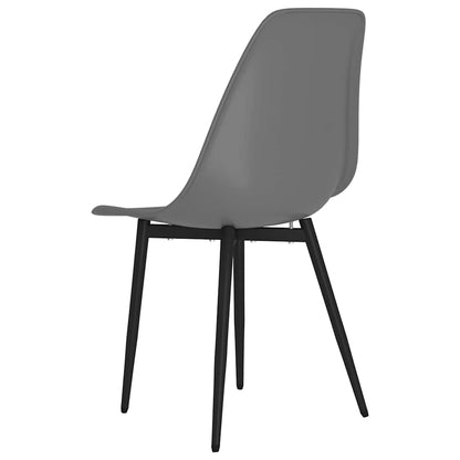 vidaXL Dining Chair | Set of 6 | Grey | PP (polypropylene), powder-coated metal 6