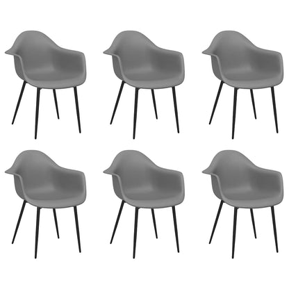 vidaXL Dining Chairs 6 pcs Grey PP 2