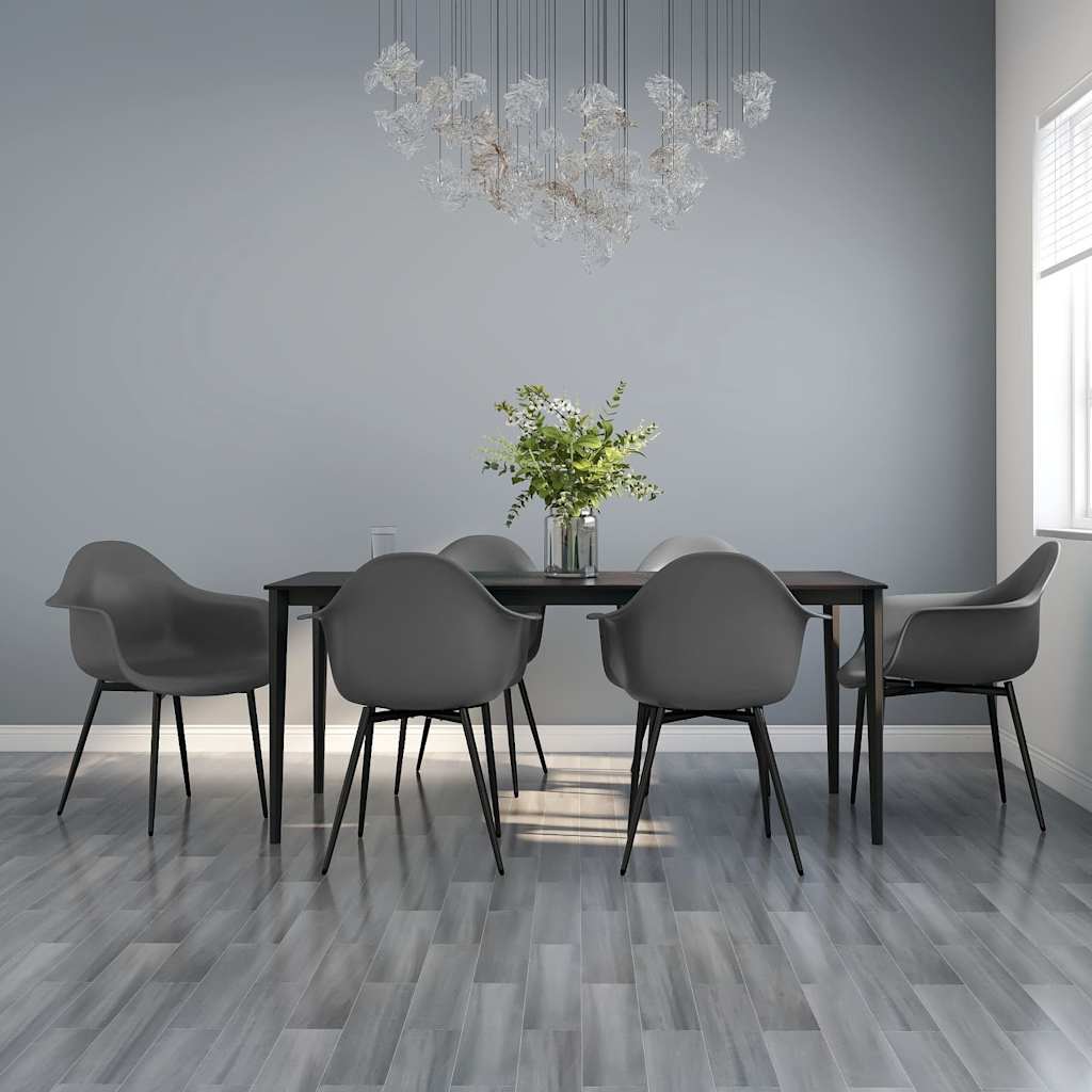 vidaXL Dining Chairs 6 pcs Grey PP 1