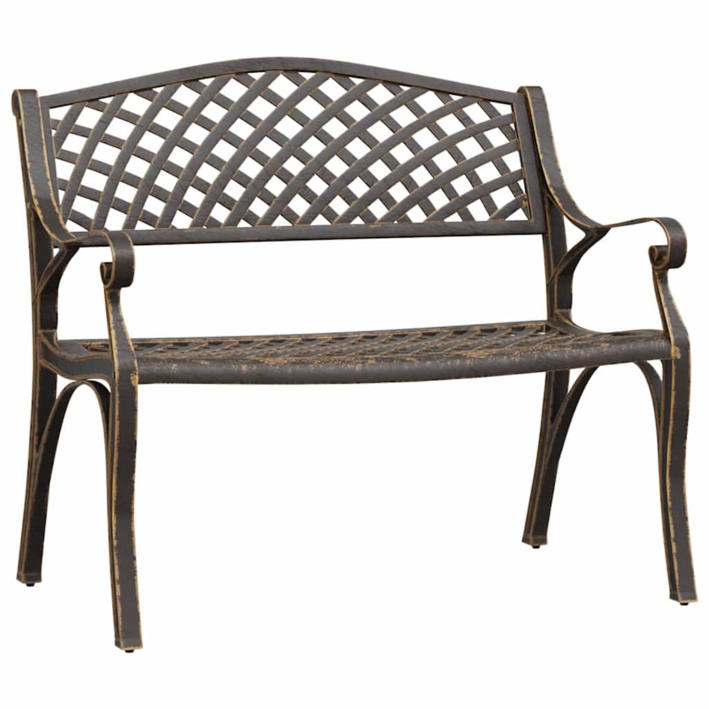 vidaXL Garden Bench 102 cm Cast Aluminium Bronze 2