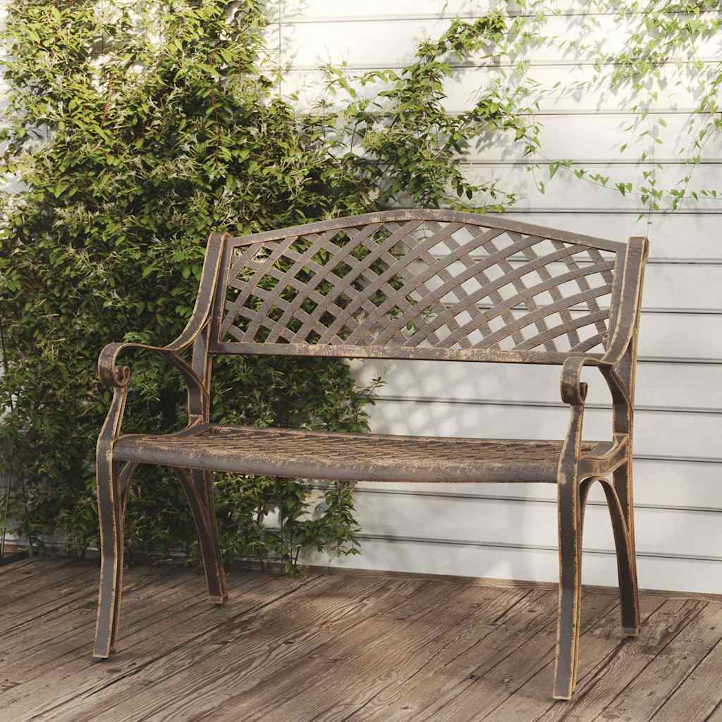 vidaXL Garden Bench 102 cm Cast Aluminium Bronze 1