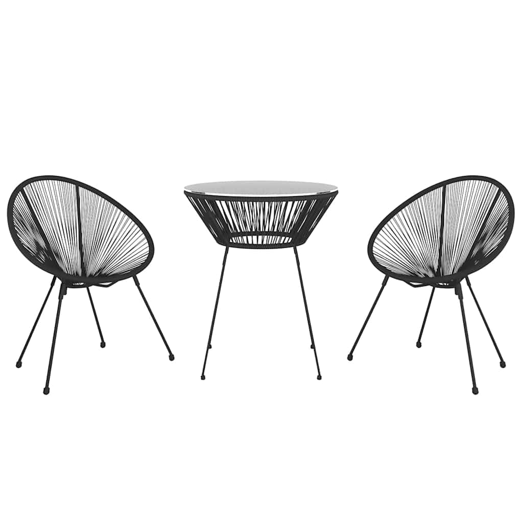 vidaXL 3 Piece Garden Dining Set Black 3
