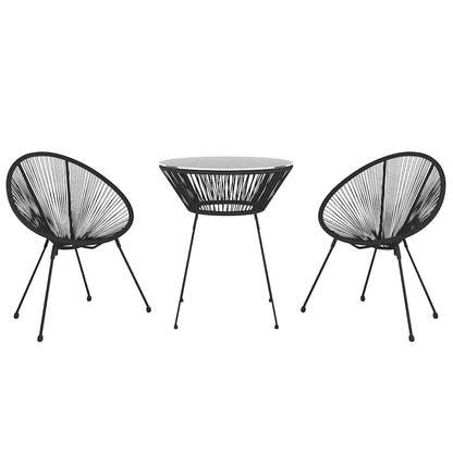 vidaXL 3 Piece Garden Dining Set Black 3