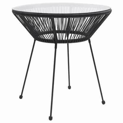 vidaXL 3 Piece Garden Dining Set Black 4