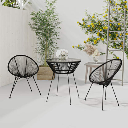 vidaXL 3 Piece Garden Dining Set Black 1