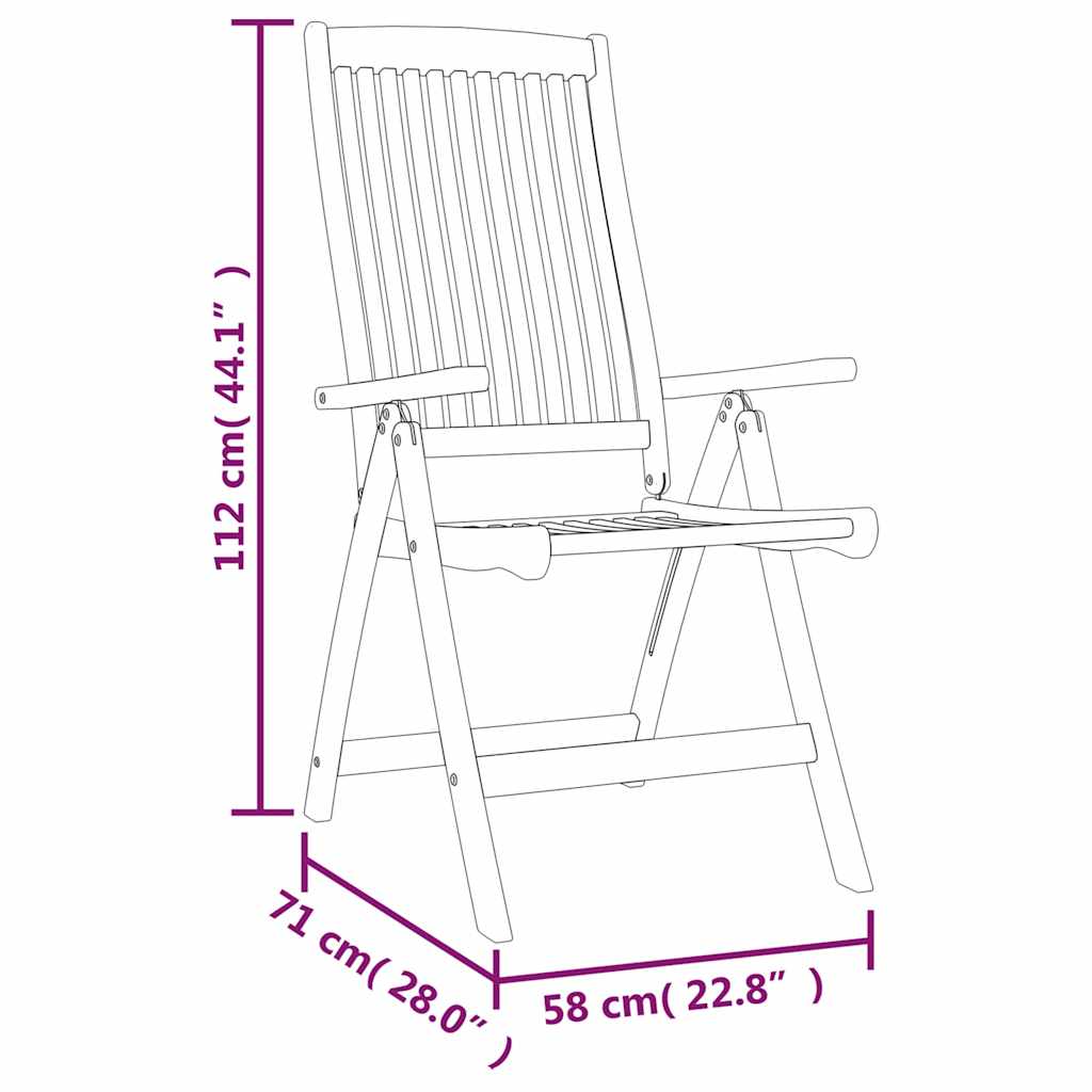 vidaXL Folding Chairs 6 pcs Solid Wood Eucalyptus 6