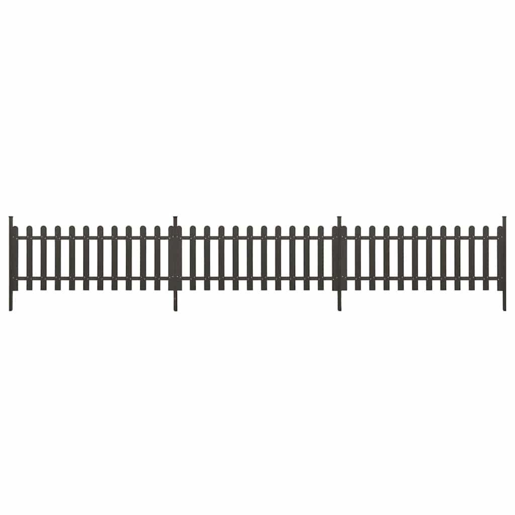 vidaXL Picket Fence with Posts 3 pcs WPC 614x80 cm 2