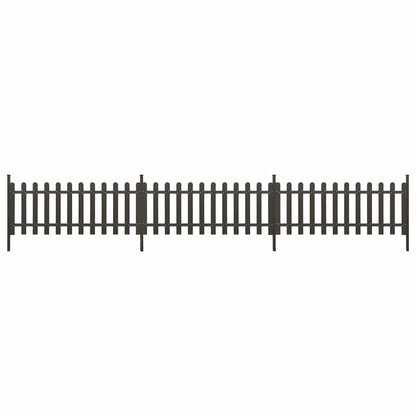 vidaXL Picket Fence with Posts 3 pcs WPC 614x80 cm 2