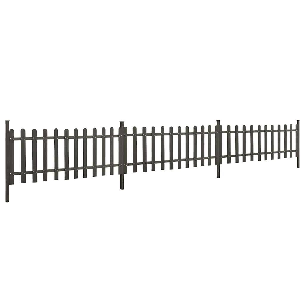 vidaXL Picket Fence with Posts 3 pcs WPC 614x80 cm 3