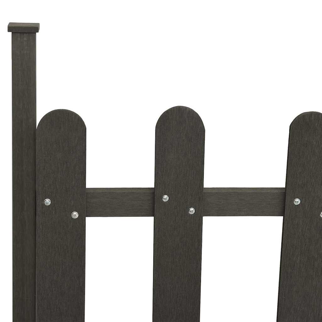 vidaXL Picket Fence with Posts 3 pcs WPC 614x80 cm 4