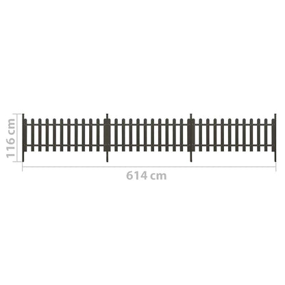 vidaXL Picket Fence with Posts 3 pcs WPC 614x80 cm 5