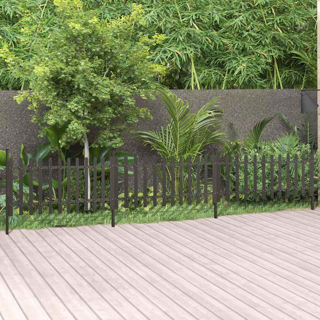 vidaXL Picket Fence with Posts 3 pcs WPC 614x80 cm 1