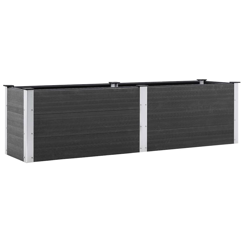 vidaXL Garden Raised Bed | Grey | Wood plastic composite (WPC), Steel 2