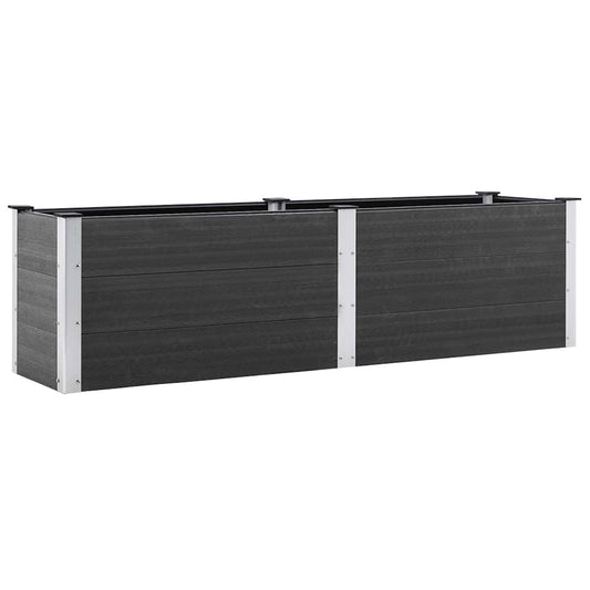 vidaXL Garden Raised Bed | Grey | Wood plastic composite (WPC), Steel 2