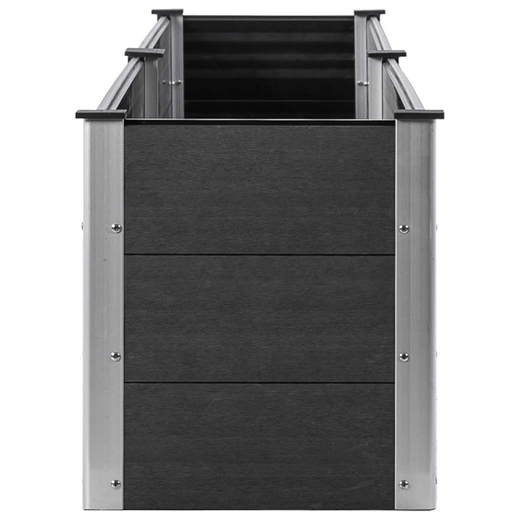 vidaXL Garden Raised Bed | Grey | Wood plastic composite (WPC), Steel 4