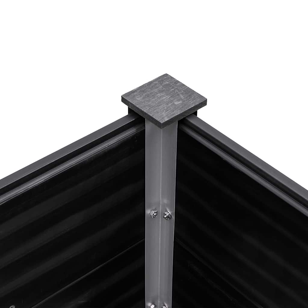 vidaXL Garden Raised Bed | Grey | Wood plastic composite (WPC), Steel 5