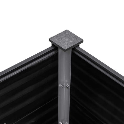 vidaXL Garden Raised Bed | Grey | Wood plastic composite (WPC), Steel 5