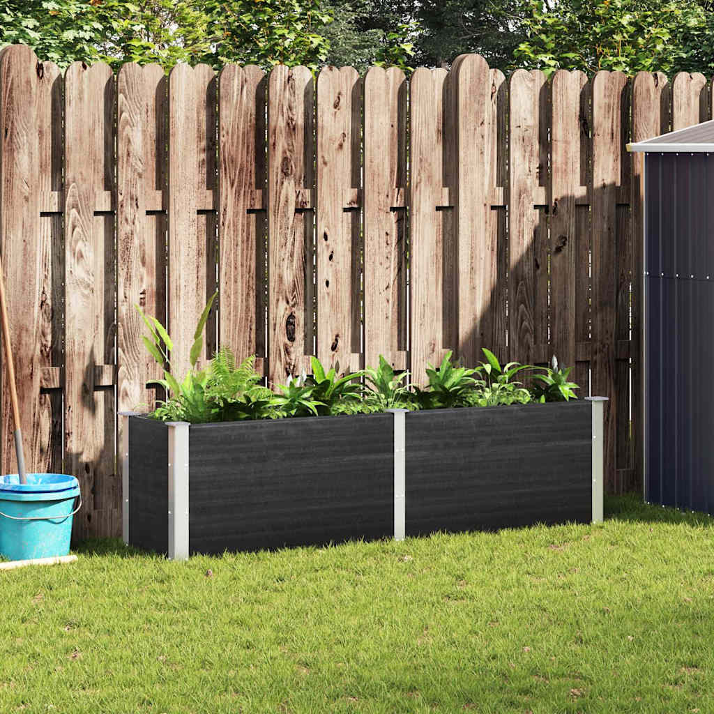 vidaXL Garden Raised Bed | Grey | Wood plastic composite (WPC), Steel 1