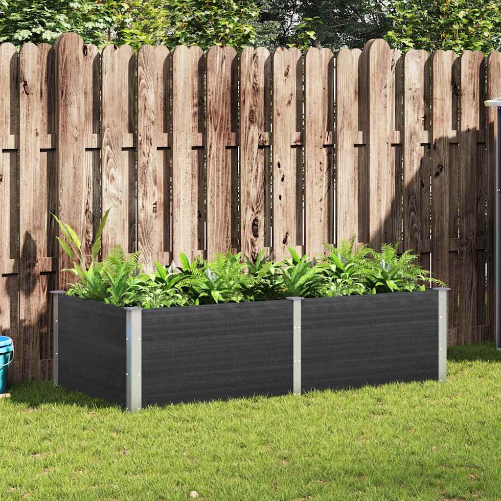 vidaXL Garden Raised Bed 200x100x54 cm WPC Grey 1