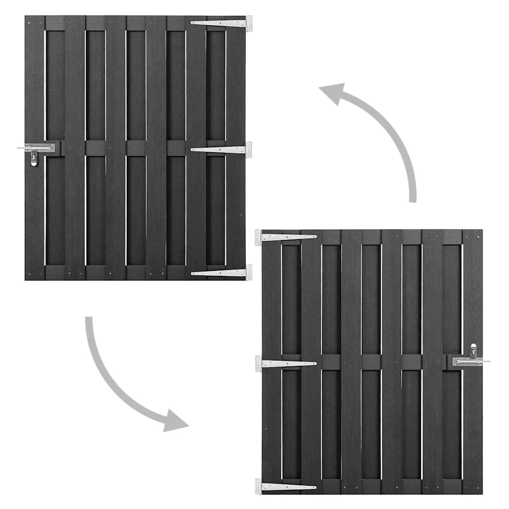Garden Gate WPC and Aluminium Grey 100 x 112 cm