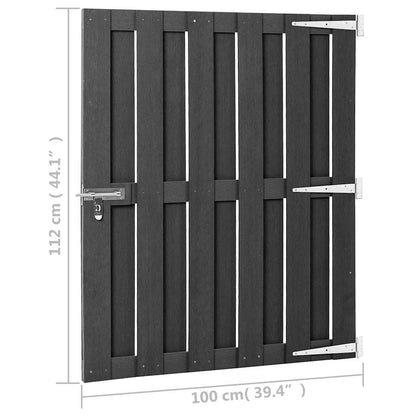 Garden Gate WPC and Aluminium Grey 100 x 112 cm