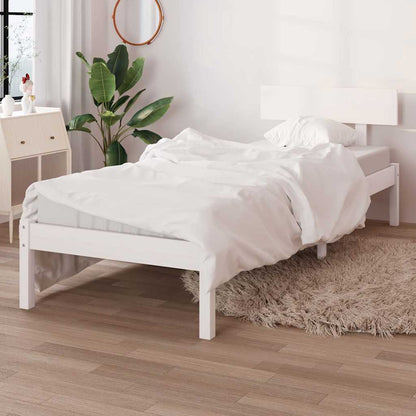 Bed Frame without Mattress Solid Wood Length 190 cm White 75 cm