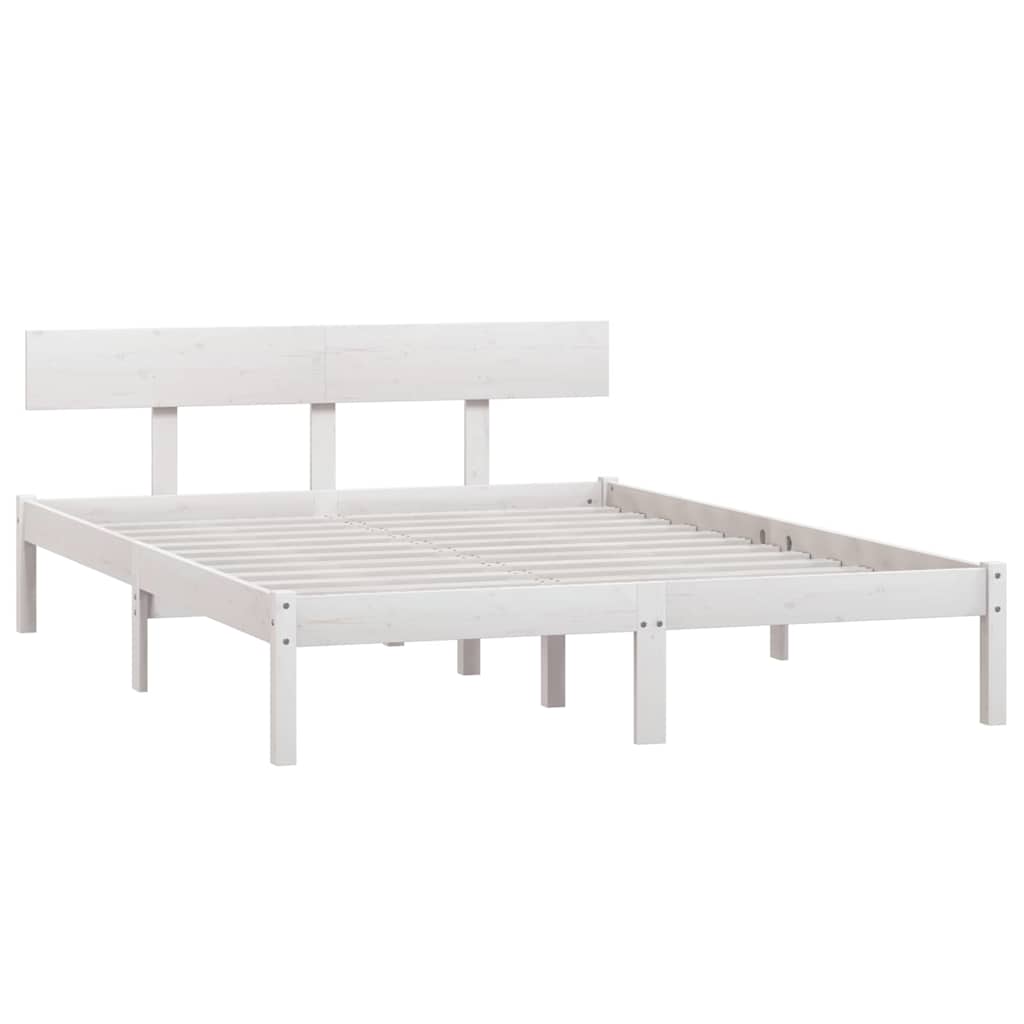 Bed Frame without Mattress Solid Wood Length 190 cm White 140 cm