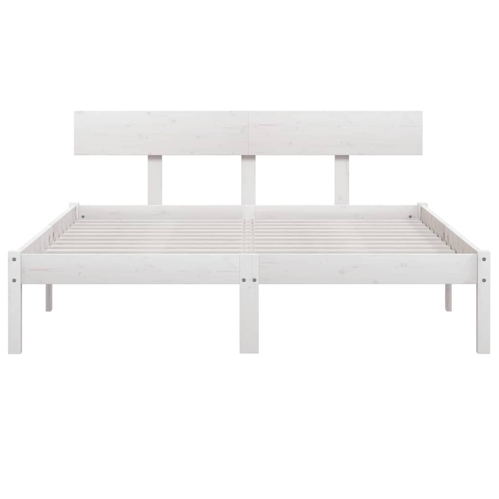 Bed Frame without Mattress Solid Wood Length 190 cm White 140 cm