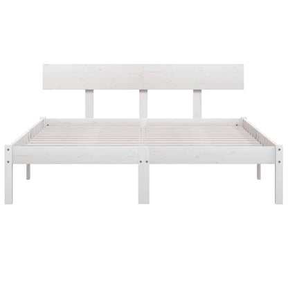 Bed Frame without Mattress Solid Wood Length 190 cm White 140 cm